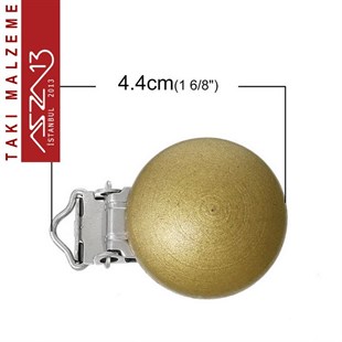 Altın - Ahşap Emzik Klipsi / Paket İçeriği 1 Adet