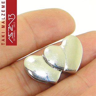 12x4 mm Yuva Ebatlı Nikel, 1.7x2.8 cm Çift Kalp Mıknatıslı Kilit / Paket İçeriği 1 Adet