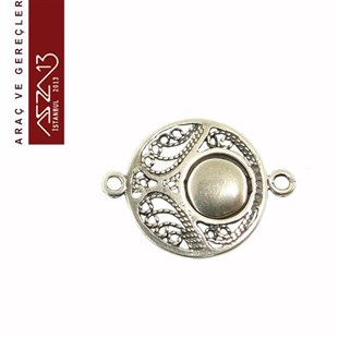 Antik Gümüş Kaplama, 1,6x2,0 cm, Telkari Klips / Paket İçeriği 1 Adet