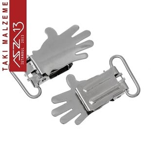 El Şekilli Metal Emzik Klipsi  / Paket içeriği 1 Adet