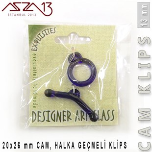 Safir, 13 mm, Cam Geçmeli Klips / Paket İçeriği 1 Adet
