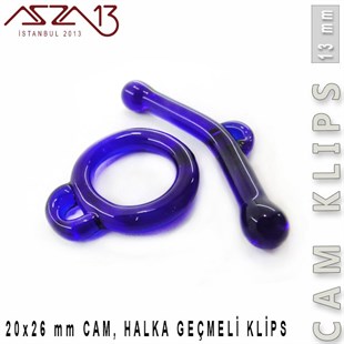 Safir, 13 mm, Cam Geçmeli Klips / Paket İçeriği 1 Adet