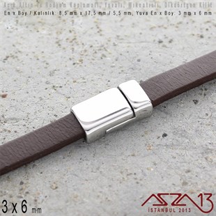 Açık Altın ve Rodyum Kaplama Mıknatıslı Kilit (Klips) - 3x6 mm Yuvalı 17,5 x 8,5 mm / 1 Adet