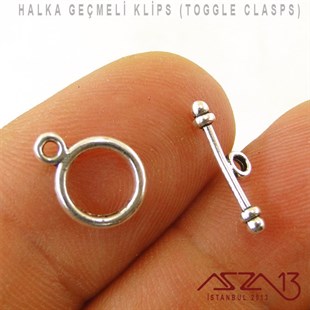 Antik Altın ve Gümüş Kaplamalı, 9 mm Halka Geçmeli Kilit / Paket İçeriği 1 Set