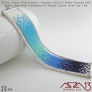 Şampanya Altın, Rodyum ve Siyah Rodaj Kaplama - Pirinç, Papağan Kilitli  20 mm Slider Kapama Seti / 1 Adet