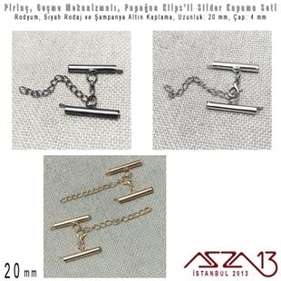 Şampanya Altın, Rodyum ve Siyah Rodaj Kaplama - Pirinç, Papağan Kilitli  20 mm Slider Kapama Seti / 1 Adet