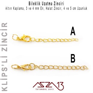 Kolye veya Bileklik Uzatma Zinciri / Paket İçeriği 1 Adet