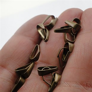 Kolye Klipsi / Antik Pirinç Kaplama / 9,5 mm / 20 Adet