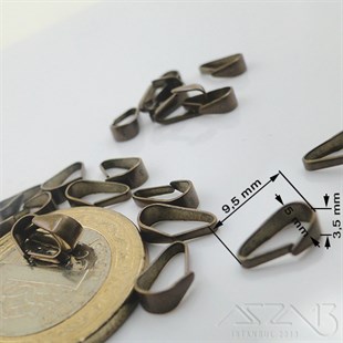 Kolye Klipsi / Antik Pirinç Kaplama / 9,5 mm / 20 Adet