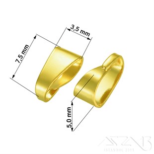 Kolye Klipsi / Pirinç (Sarı) Kaplama / 7,5 mm / 20 Adet