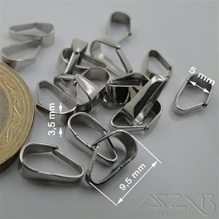 Kolye Klipsi / Nikel Kaplama / 9,5 mm / 20 Adet