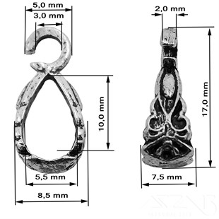 Kolye Klipsi / Antik Gümüş Kaplama / 17 mm / 1 Adet