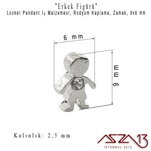 Locket Malzemesi Erkek 9x6 mm