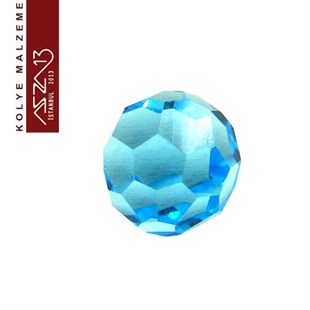 Locket Malzemesi Kristal Aquamarin Küre Taş 5 mm / Paket İçeriği 5 Adet