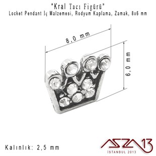 Locket Malzemesi Kral Tacı 8x6 mm