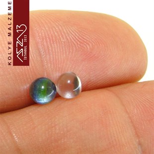 Locket Malzemesi Kristal Efektli Küre Taş 5 mm / Paket İçeriği 5 Adet