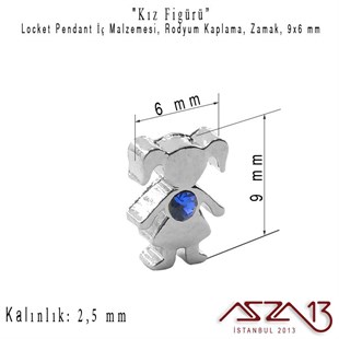Locket Malzemesi Kız 9x6 mm