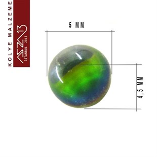 Locket Malzemesi Kristal Efektli Küre Taş 5 mm / Paket İçeriği 5 Adet