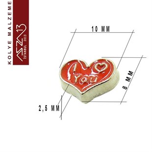 Locket Malzemesi Kalp 10x8 mm