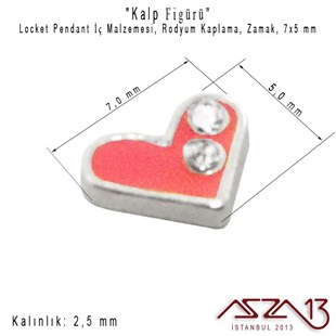 Locket Malzemesi Kalp 7x5 mm