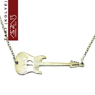 316 L Çelik Gitar Figürlü Kolye (Zincir Boyu 45 cm)