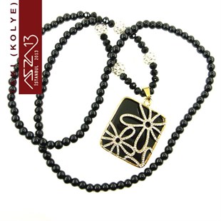 Dikdörtgen Madalyon Kolye (Zincir Boyu 76 cm)