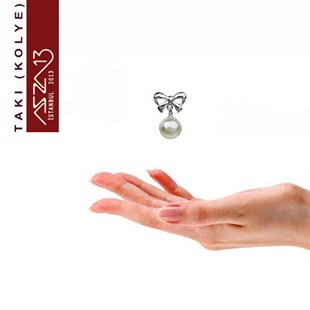 Platinyum Kaplama  İnci Kolye (Zincir Boyu 40+5 cm)