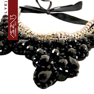 Siyah (Jet) Boncuklu Gerdanlık