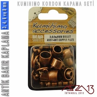 Antik Bakır Kaplamalı, 3,4,6 ve 8 mm Kapsül-Klips Kapama Seti