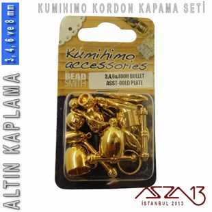 Altın Kaplamalı, 3,4,6 ve 8 mm Kapsül-Klips Kapama Seti