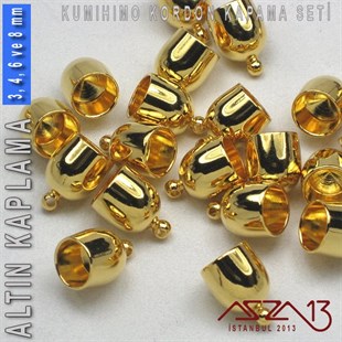 Altın Kaplamalı, 3,4,6 ve 8 mm Kapsül-Klips Kapama Seti