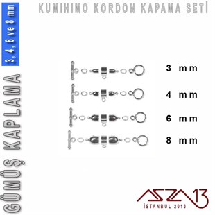 Gümüş Kaplamalı, 3,4,6 ve 8 mm Kapsül-Klips Kapama Seti