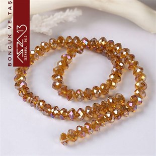 6x8 mm - Kristal - Efektli Topaz - Rondela Boncuk / 70 Adet