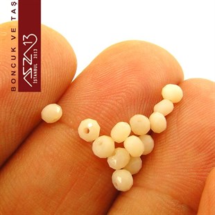 3x4 mm Opak Kristal Rondela Pembe Krem Boncuk / Paket İçeriği 150 Adet