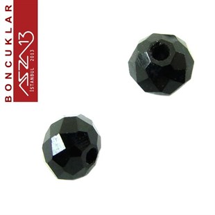 3x4 mm - Kristal - Jet (Siyah) - Rondela Boncuk / 145 Adet