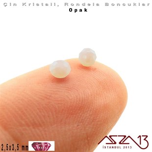 Opak - 2,5x3,5 mm - Krem - Kristal Rondela Boncuk / 150 Adet
