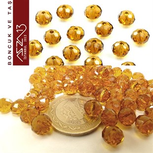 6x8 mm - Kristal - Efektli Topaz - Rondela Boncuk / 70 Adet