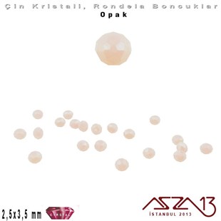 Opak - 2,5x3,5 mm - Krem - Kristal Rondela Boncuk / 150 Adet