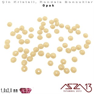 Opak - 1x2 mm - Krem - Kristal Rondela Boncuk / 210 Adet