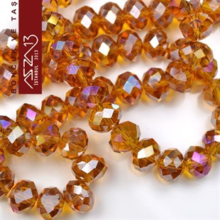 6x8 mm - Kristal - Efektli Topaz - Rondela Boncuk / 70 Adet