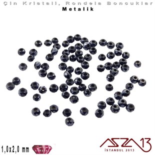 Opak - 1x2 mm - Gece Mavisi - Kristal Rondela Boncuk / 210 Adet
