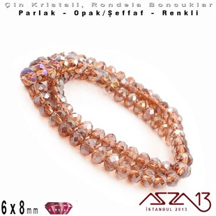 Kristal Rondela Boncuk - 5x6 mm - Efektli Ametis (Amethyst)  / 70 Adet