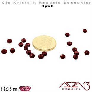 Opak - 2,5x3,5 mm - Bordo - Kristal Rondela Boncuk / 150 Adet