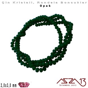 Opak - 2x3 mm - Neft Mavi - Kristal Rondela Boncuk / 200 Adet