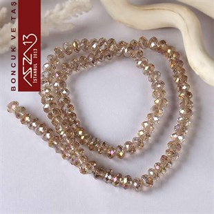 6x8 mm - Kristal - Efektli İpek - Rondela Boncuk / 70 Adet