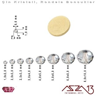 Opak - 1x2 mm - Mavi - Kristal Rondela Boncuk / 210 Adet