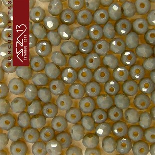 3x4 mm Kristal Yeşil-Gri Rondela Boncuk / Paket İçeriği 150 Adet