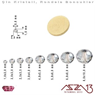 Opak - 1x2 mm - Royal Mavi - Kristal Rondela Boncuk / 210 Adet