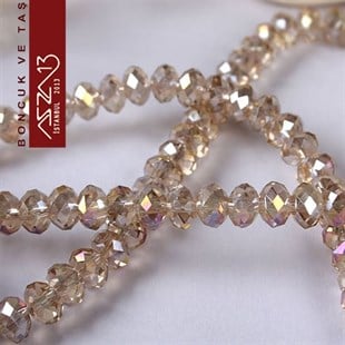 6x8 mm - Kristal - Efektli İpek - Rondela Boncuk / 70 Adet