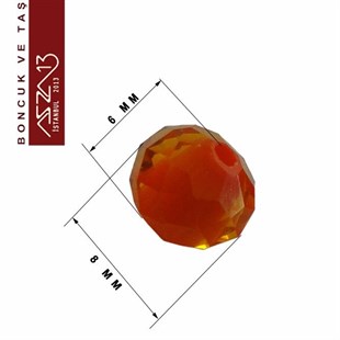 5x6 mm - Kristal - Yarı Opak Turuncu - Rondela Boncuk / 100 Adet